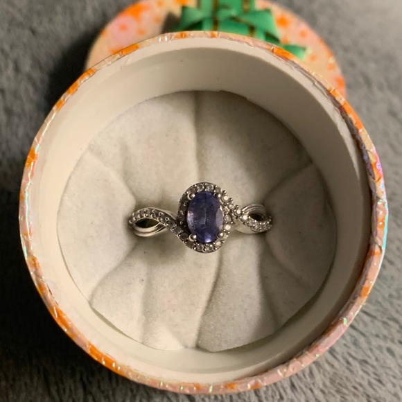 Genuine Tanzanite sterling silver ring 925 - Picture 3 of 6